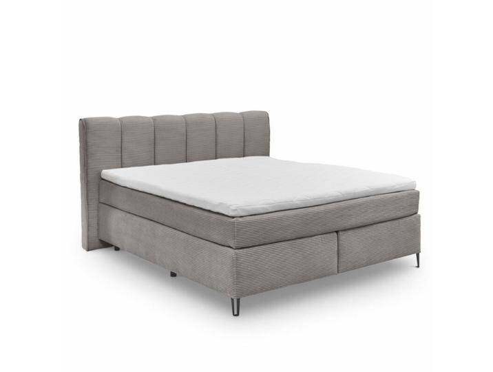 set one by Musterring Fairfield Boxspringbett Bezug in Ribcord und Kopfteil mit senkrechter Keder - Ribcord Zoom mocca , 180 x 200 , ohne Zusatzausstattung von set-one-by-Musterring