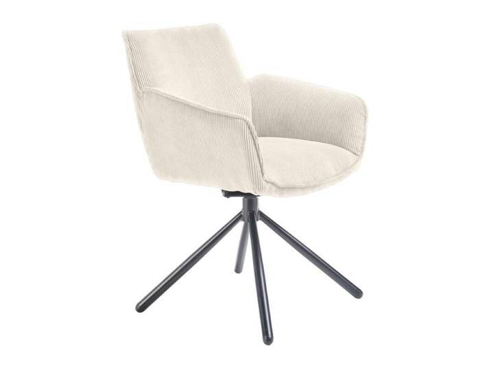 set one by Musterring Frisco Schalensessel Cord - Cord Rebel cream , Stativgestell Eisen schwarz von set-one-by-Musterring