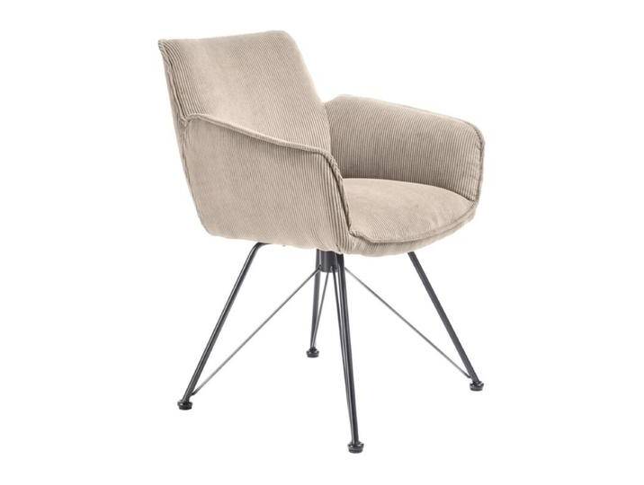 set one by Musterring Frisco Schalensessel Cord - Cord Rebel ecru , Design-Gestell Eisen schwarz von set-one-by-Musterring