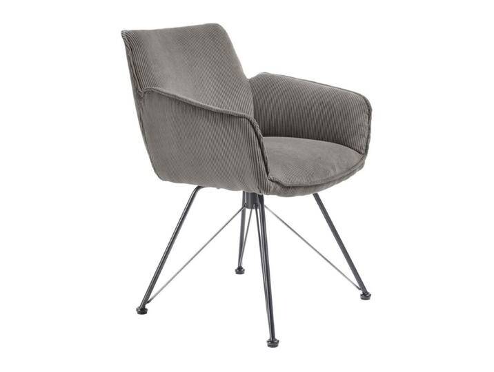 set one by Musterring Frisco Schalensessel Cord - Cord Rebel grey , Design-Gestell Eisen schwarz von set-one-by-Musterring