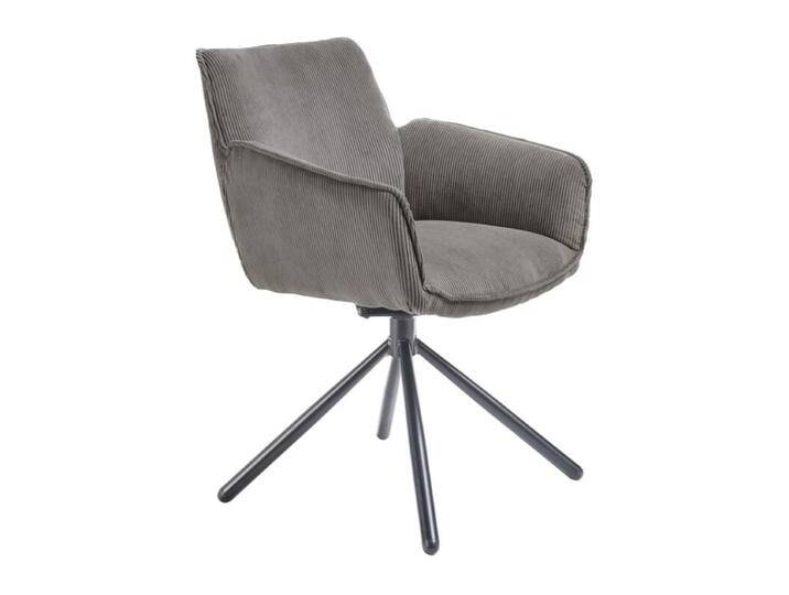set one by Musterring Frisco Schalensessel Cord - Cord Rebel grey , Stativgestell Eisen schwarz von set-one-by-Musterring