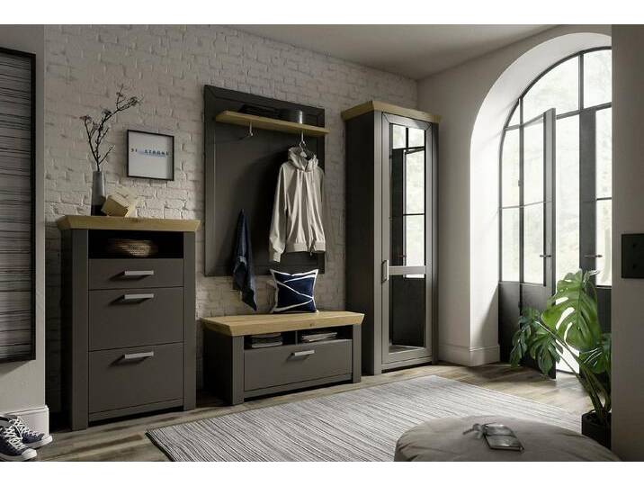 set one by Musterring Garderoben-Set GA York Kombi 60, (Set, 4-St), mit Garderobenpaneel, grau von set-one-by-Musterring