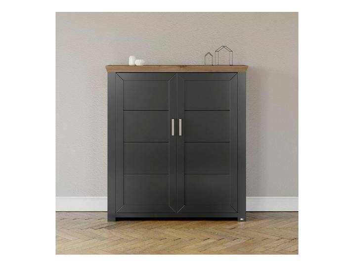 set one by Musterring Highboard York, Typ 19, mit 3 Schubkästen und Flaschenregal, Landhausstil, B 129cm, grau von set-one-by-Musterring