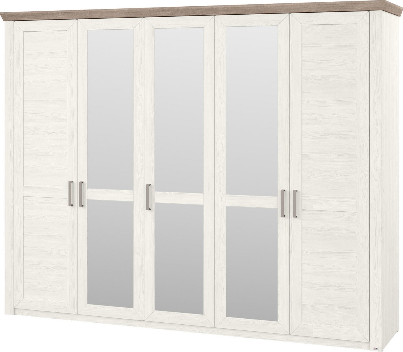 set one by Musterring Kleiderschrank York Schlafen (2-St) mit Holz- und Spiegeltüren, inkl. Kranz in Eiche, Höhe 207 x T60 cm von set one by Musterring