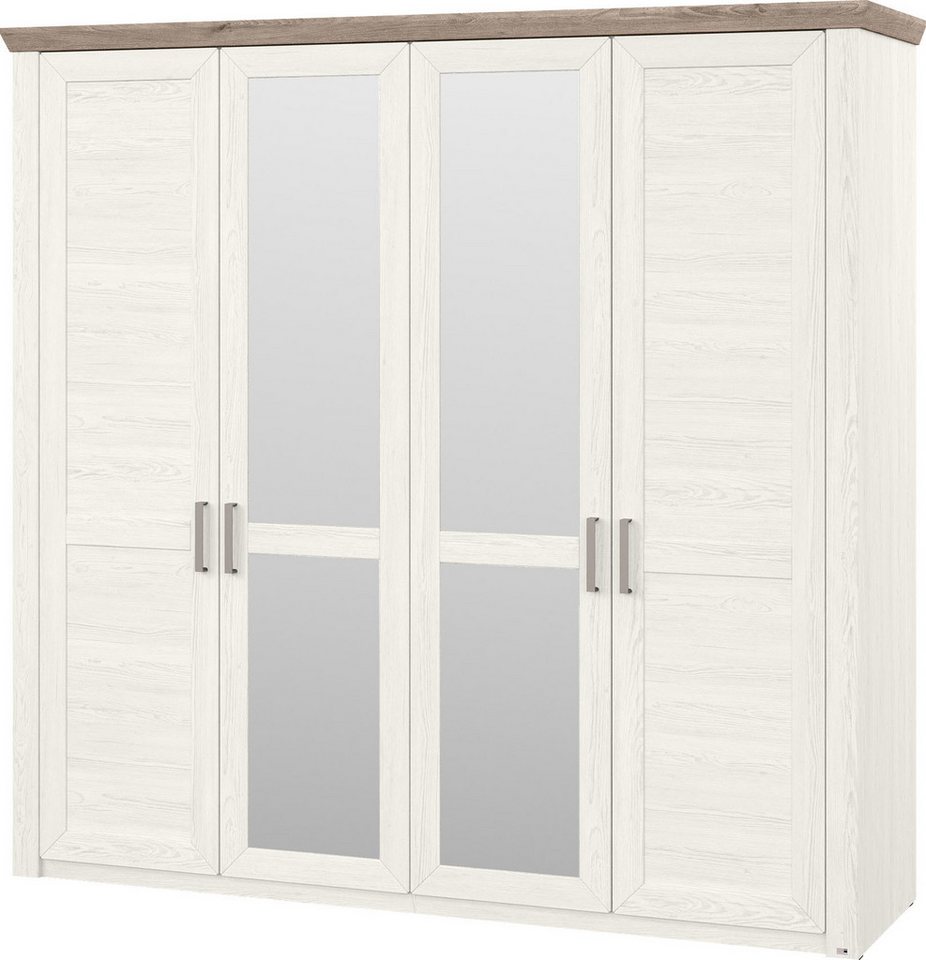 set one by Musterring Kleiderschrank York Schlafen (2-St) mit Holz- und Spiegeltüren, inkl. Kranz in Eiche, Höhe 207 x T60 cm von set one by Musterring