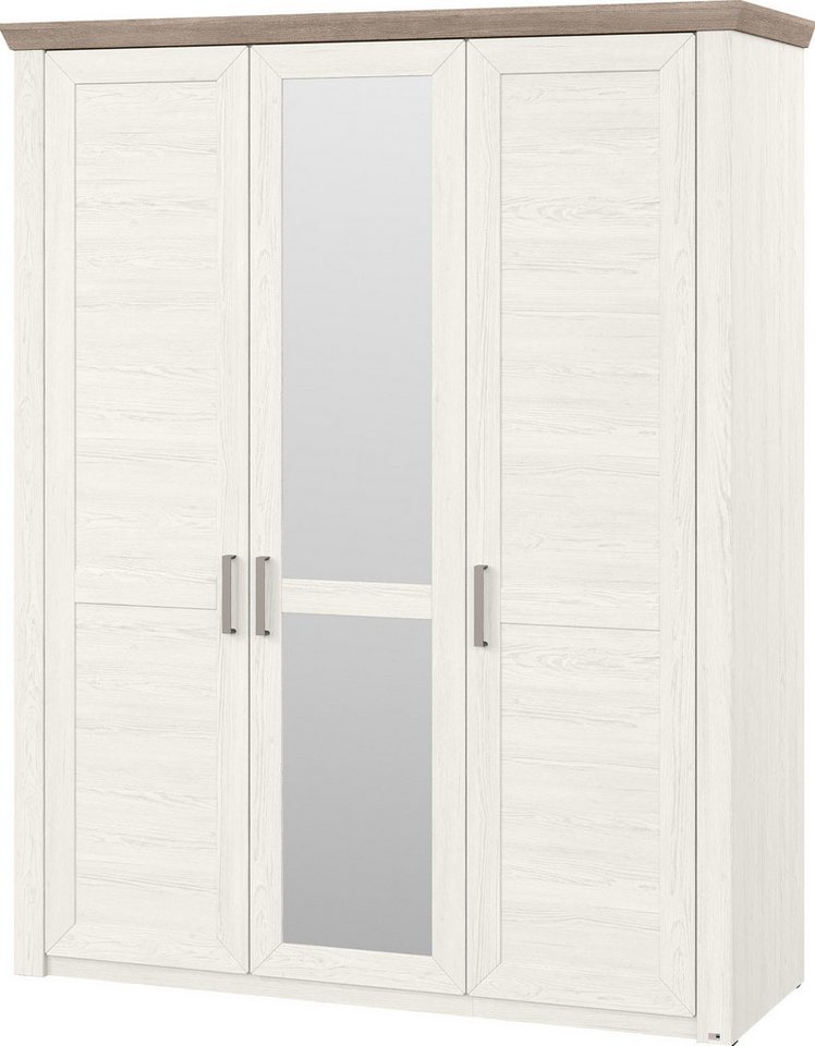 set one by Musterring Kleiderschrank York Schlafen (2-St) mit Holz- und Spiegeltüren, inkl. Kranz in Eiche, Höhe 207 x T60 cm von set one by Musterring
