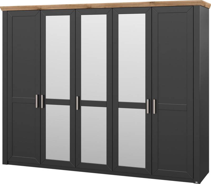 set one by Musterring Kleiderschrank York Schlafen (2-St) mit Holz- und Spiegeltüren, inkl. Kranz in Eiche, Höhe 207 x T60 cm von set one by Musterring