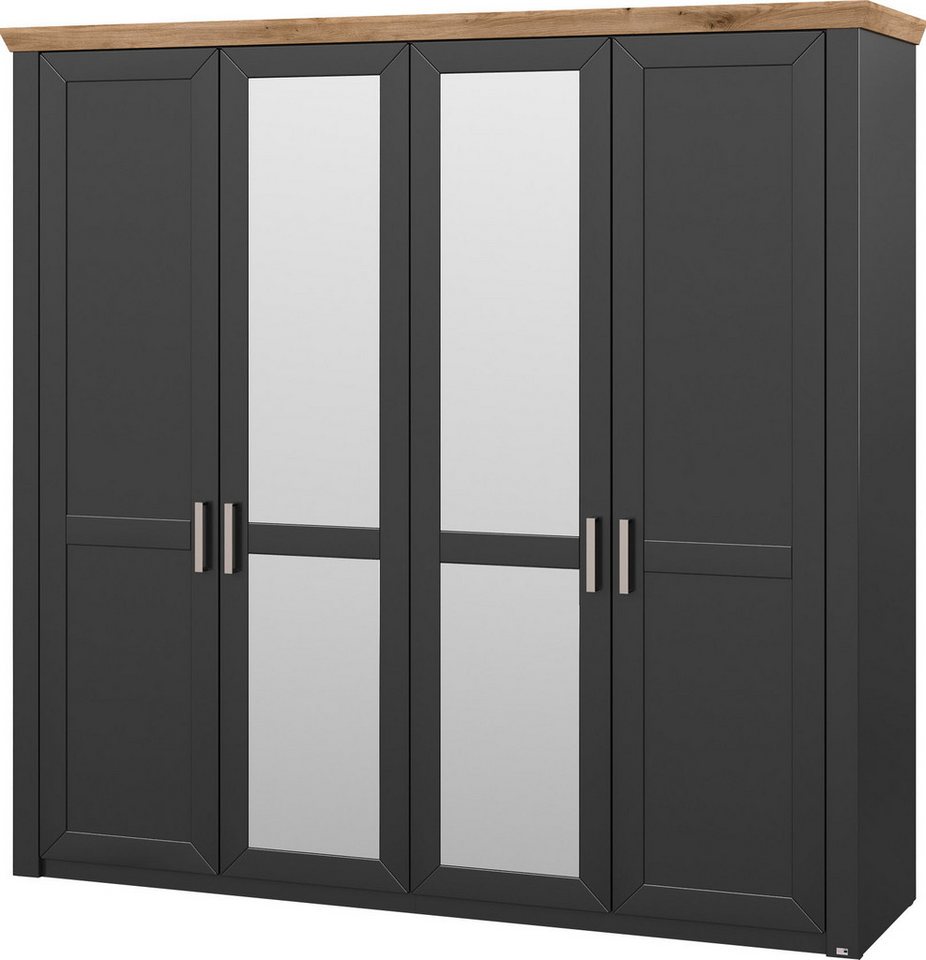 set one by Musterring Kleiderschrank York Schlafen (2-St) mit Holz- und Spiegeltüren, inkl. Kranz in Eiche, Höhe 207 x T60 cm von set one by Musterring