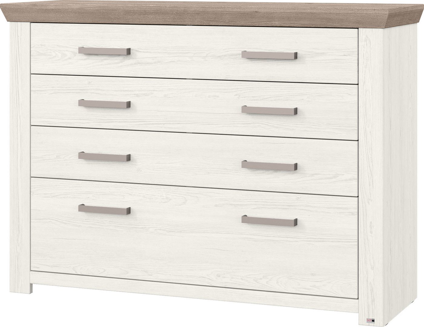 set one by Musterring Kommode York Schlafen (1 St), 8 Schubkästen an 4 Fronten, zwei Farbvarianten, Metallgriff, B129cm von set one by Musterring