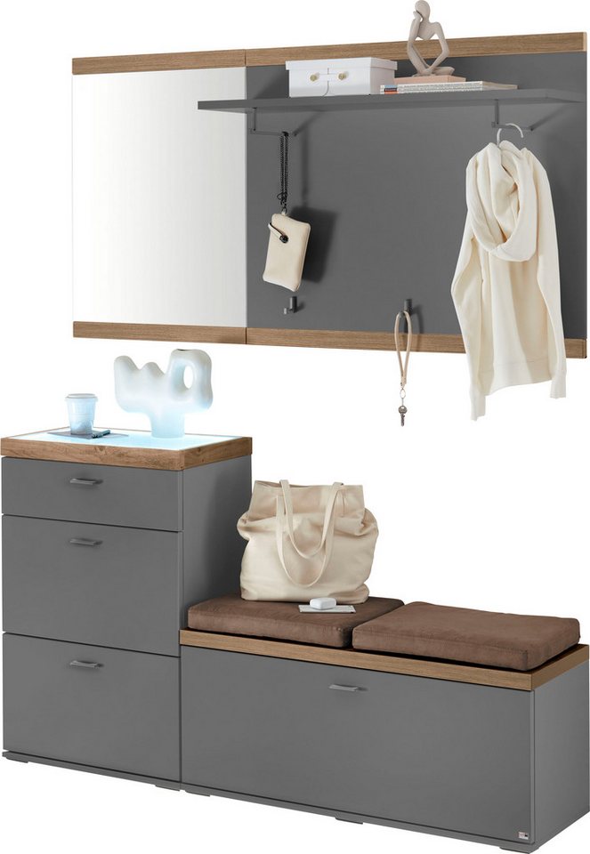set one by Musterring Kompaktgarderobe Lancaster Dielen (4-St) bestehend aus 4 Teilen, in zwei Farben erhältlich, Gesamtbreite 160 cm von set one by Musterring