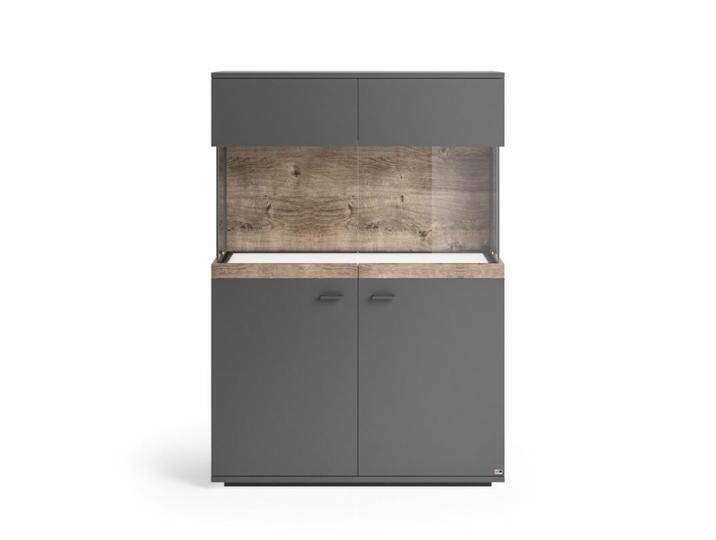 set one by Musterring Lancaster Highboard Type 07 mit Vitrinenelement - optional mit LED-Beleuchtung - Dekor grau anthrazit, Absetzung Eiche Ribbeck cognac Nachbildung, Klarglas , inkl. Beleuchtung & Türdämpfer set one by Musterring Lancaster Highboard Type 07 mit Vitrinenelement - optional mit LED-Beleuchtung - Dekor grau anthrazit, Absetzung Eiche Ribbeck cognac Nachbildung, Klarglas , inkl. Beleuchtung & Türdämpfer von set-one-by-Musterring
