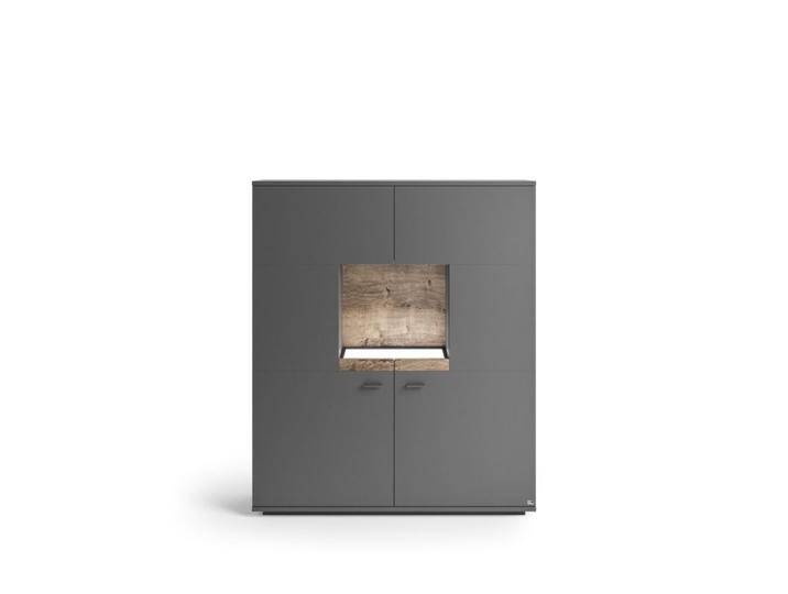 set one by Musterring Lancaster Highboard Type 52 mit offenem Fach - optional mit LED-Beleuchtung - Dekor Grau Anthrazit , ohne Zubehör set one by Musterring Lancaster Highboard Type 52 mit offenem Fach - optional mit LED-Beleuchtung - Dekor Grau Anthrazit , ohne Zubehör von set-one-by-Musterring
