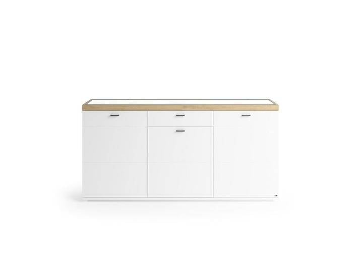 set one by Musterring Lancaster Sideboard Type 51 mit Milchglaseinsatz - optional mit LED-Beleuchtung - Dekor weiß matt , ohne Zubehör von set-one-by-Musterring