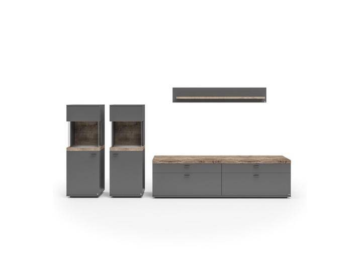 set one by Musterring Lancaster Wohnwand Type 257 - optional mit LED-Beleuchtung - Dekor grau anthrazit, Absetzung Eiche Ribbeck cognac Nachbildung, Klarglas , ohne Zubehör set one by Musterring Lancaster Wohnwand Type 257 - optional mit LED-Beleuchtung - Dekor grau anthrazit, Absetzung Eiche Ribbeck cognac Nachbildung, Klarglas , ohne Zubehör von set-one-by-Musterring