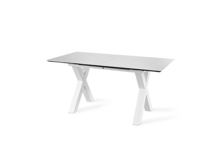 set one by Musterring New Atlanta Esstisch ausziehbar mit Gestell in X-Form und Platte mit Schweizer Kante - Dekor Ice White supermatt , X-Gestell Dekor Ice White supermatt , 170/220 x 75,5 x 90 von set-one-by-Musterring