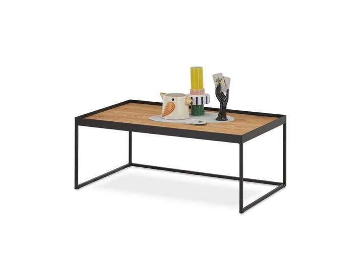 set one by Musterring Orlando Couchtisch Collare eckig - unten geöffnet - Eiche natur massiv, gebürstet und gewachst , 100 , 39, Industrial, Modern von set-one-by-Musterring