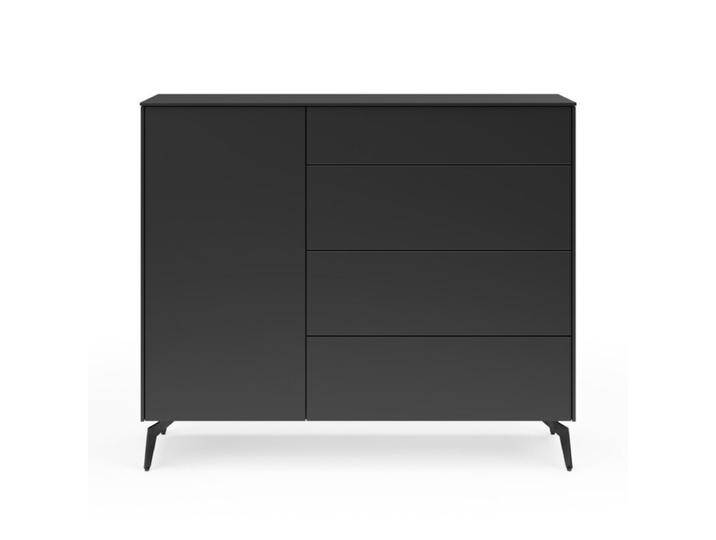set one by Musterring Riverside Sideboard in verschiedenen Größen mit 1 Tür und 4 Schubkästen - Dekor vulkanschwarz supermatt , 131 , inkl. Metallfüße set one by Musterring Riverside Sideboard in verschiedenen Größen mit 1 Tür und 4 Schubkästen - Dekor vulkanschwarz supermatt , 131 , inkl. Metallfüße von set-one-by-Musterring