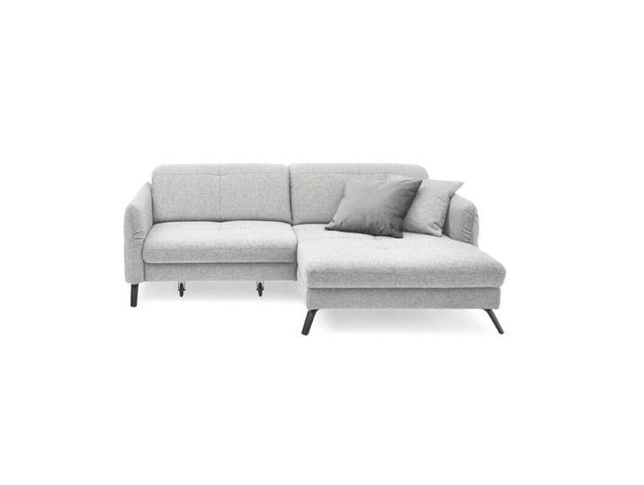 set one by Musterring SO 4400 Ecksofa – optional mit Funktionen - Flachgewebe Amsterdam 121 silber , Komfort Modell , PUR Schaum , rechts, Modern, Skandinavisch, manuelle Armteilverstellung, manuelle Kopfteilverstellung, Schlaffunktion von set-one-by-Musterring