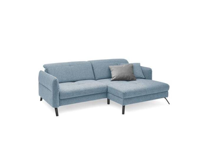 set one by Musterring SO 4400 Ecksofa – optional mit Funktionen - Flachgewebe Amsterdam 5009 eisblau , Basis Modell , PUR Schaum , rechts von set-one-by-Musterring