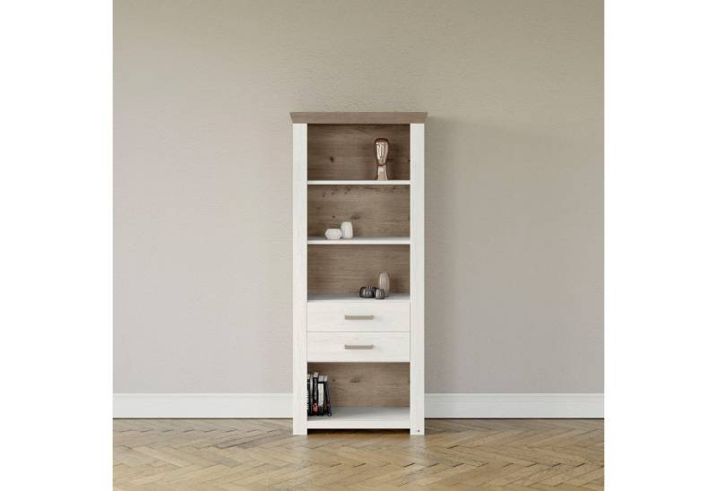 set one by Musterring Regal York, Typ 11, mit 2 Schubkästen, Beleuchtung optional, B 75 x H 175 cm von set one by Musterring