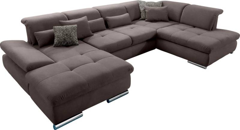 set one by Musterring Wohnlandschaft SO 4100 komfortable Federkernunterfederung, inkl. Kopfteilverstellung, wahlweise Bettfunktion und Sitztiefenverstellung, U-Form von set one by Musterring