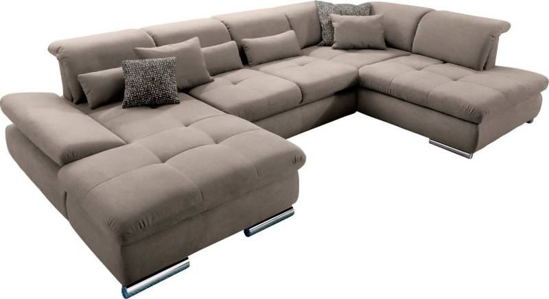 set one by Musterring Wohnlandschaft SO 4100 komfortable Federkernunterfederung, inkl. Kopfteilverstellung, wahlweise Bettfunktion und Sitztiefenverstellung, U-Form von set one by Musterring
