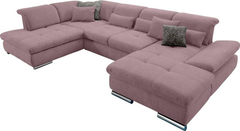 set one by Musterring Wohnlandschaft SO 4100 komfortable Federkernunterfederung, inkl. Kopfteilverstellung, wahlweise Bettfunktion und Sitztiefenverstellung, U-Form von set one by Musterring