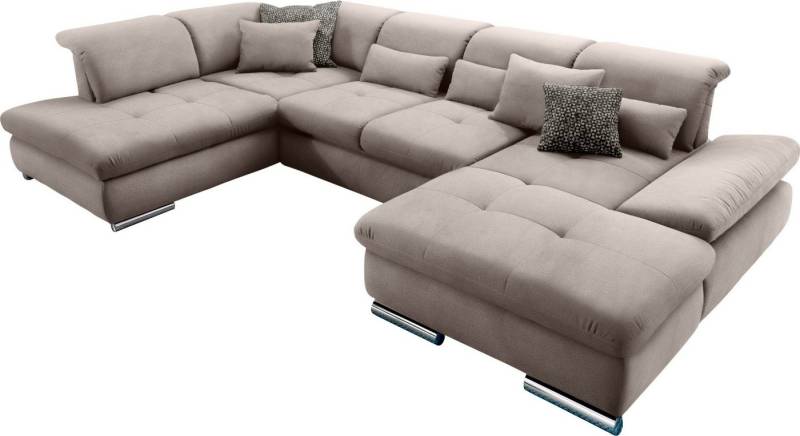 set one by Musterring Wohnlandschaft SO 4100 komfortable Federkernunterfederung, inkl. Kopfteilverstellung, wahlweise Bettfunktion und Sitztiefenverstellung, U-Form von set one by Musterring