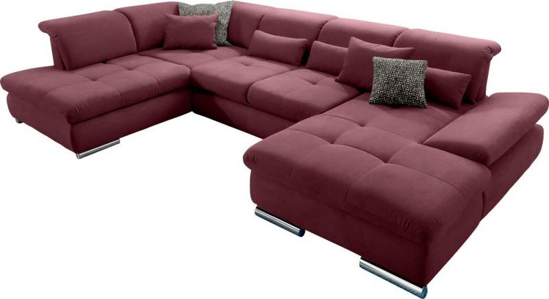 set one by Musterring Wohnlandschaft SO 4100 komfortable Federkernunterfederung, inkl. Kopfteilverstellung, wahlweise Bettfunktion und Sitztiefenverstellung, U-Form von set one by Musterring