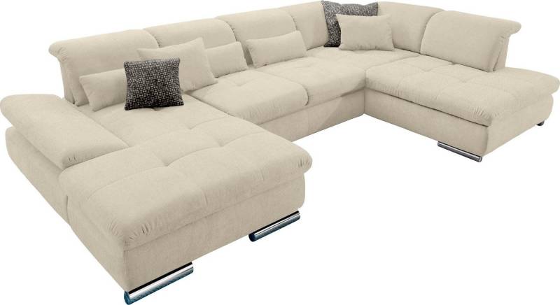 set one by Musterring Wohnlandschaft SO 4100 komfortable Federkernunterfederung, inkl. Kopfteilverstellung, wahlweise Bettfunktion und Sitztiefenverstellung, U-Form von set one by Musterring