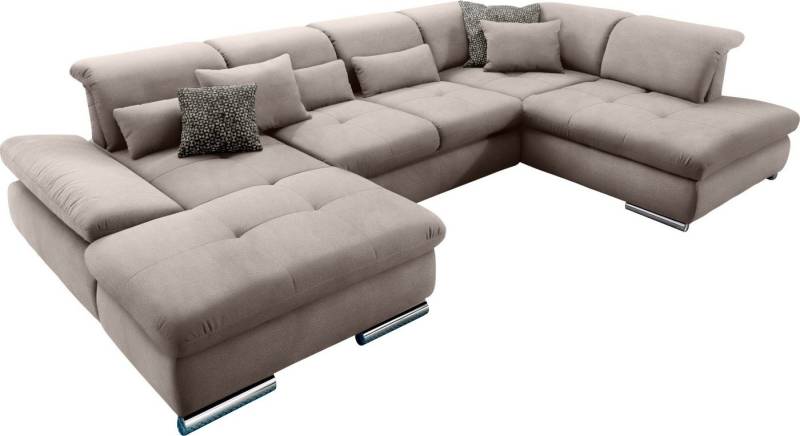 set one by Musterring Wohnlandschaft SO 4100 komfortable Federkernunterfederung, inkl. Kopfteilverstellung, wahlweise Bettfunktion und Sitztiefenverstellung, U-Form von set one by Musterring