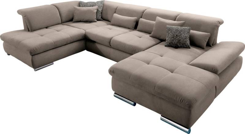 set one by Musterring Wohnlandschaft SO 4100 komfortable Federkernunterfederung, inkl. Kopfteilverstellung, wahlweise Bettfunktion und Sitztiefenverstellung, U-Form von set one by Musterring