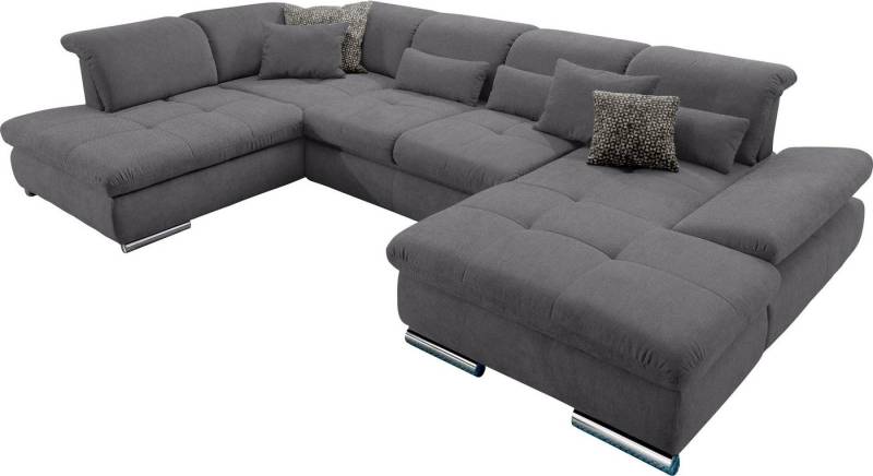 set one by Musterring Wohnlandschaft SO 4100 komfortable Federkernunterfederung, inkl. Kopfteilverstellung, wahlweise Bettfunktion und Sitztiefenverstellung, U-Form von set one by Musterring