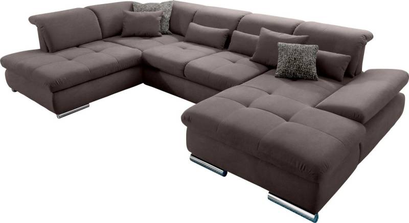 set one by Musterring Wohnlandschaft SO 4100 komfortable Federkernunterfederung, inkl. Kopfteilverstellung, wahlweise Bettfunktion und Sitztiefenverstellung, U-Form von set one by Musterring