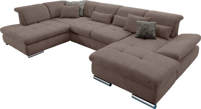 set one by Musterring Wohnlandschaft SO 4100 komfortable Federkernunterfederung, inkl. Kopfteilverstellung, wahlweise Bettfunktion und Sitztiefenverstellung, U-Form von set one by Musterring