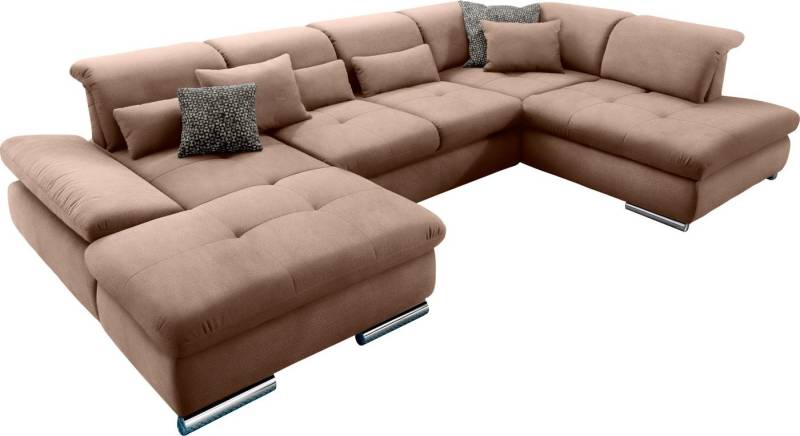 set one by Musterring Wohnlandschaft SO 4100 komfortable Federkernunterfederung, inkl. Kopfteilverstellung, wahlweise Bettfunktion und Sitztiefenverstellung, U-Form von set one by Musterring