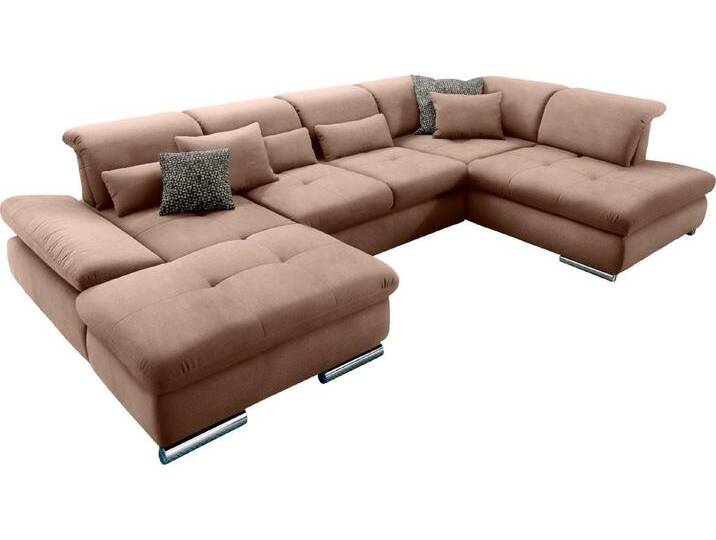 set one by Musterring Wohnlandschaft SO 4100 komfortable Federkernunterfederung, inkl. Kopfteilverstellung, U-Form, braun von set-one-by-Musterring