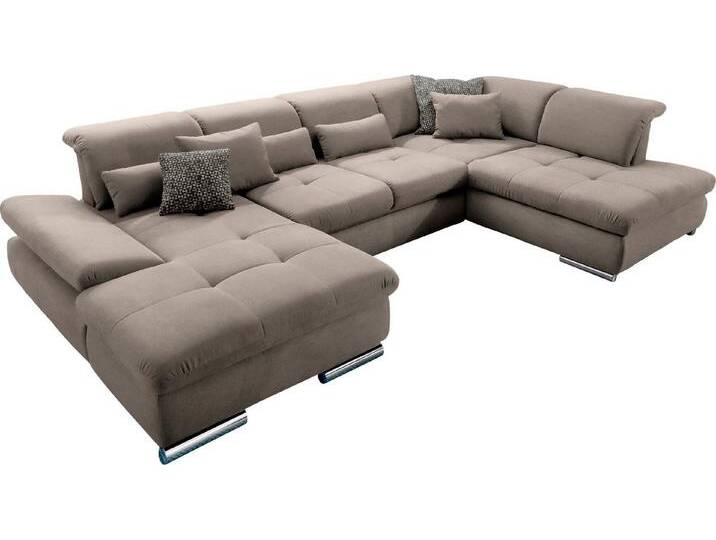 set one by Musterring Wohnlandschaft SO 4100 komfortable Federkernunterfederung, inkl. Kopfteilverstellung, U-Form, braun von set-one-by-Musterring