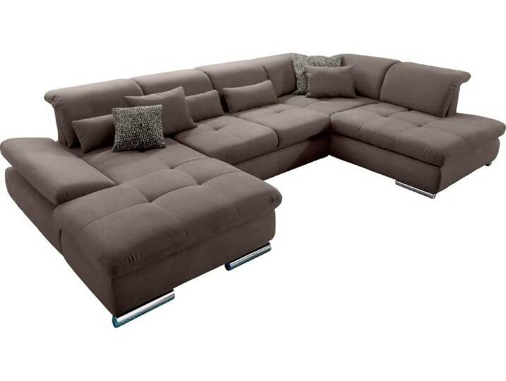 set one by Musterring Wohnlandschaft SO 4100 komfortable Federkernunterfederung, inkl. Kopfteilverstellung, U-Form, braun von set-one-by-Musterring