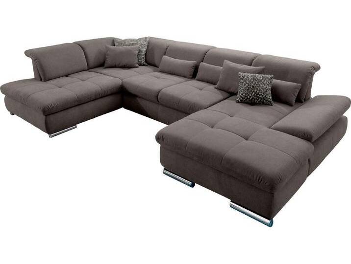 set one by Musterring Wohnlandschaft SO 4100 komfortable Federkernunterfederung, inkl. Kopfteilverstellung, U-Form, braun von set-one-by-Musterring