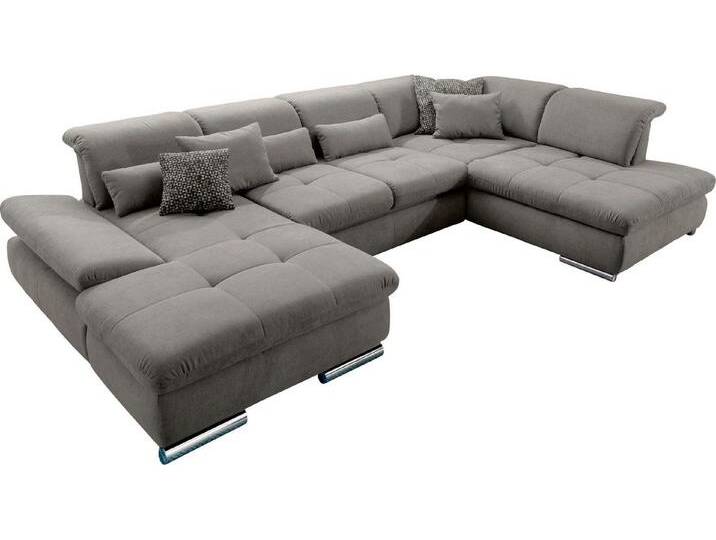 set one by Musterring Wohnlandschaft SO 4100 komfortable Federkernunterfederung, inkl. Kopfteilverstellung, U-Form, grau, ohne Funktion, grey 10 von set-one-by-Musterring