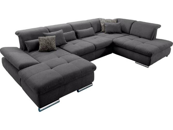 set one by Musterring Wohnlandschaft SO 4100 komfortable Federkernunterfederung, inkl. Kopfteilverstellung, U-Form, grau von set-one-by-Musterring