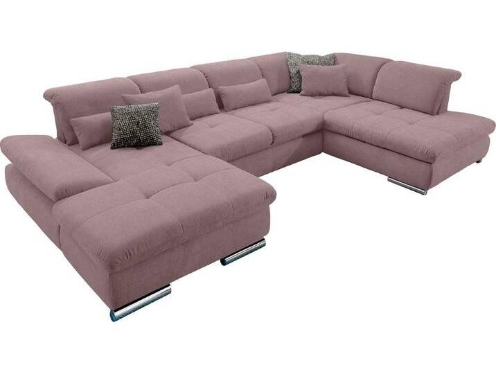 set one by Musterring Wohnlandschaft SO 4100 komfortable Federkernunterfederung, inkl. Kopfteilverstellung, U-Form, lila von set-one-by-Musterring