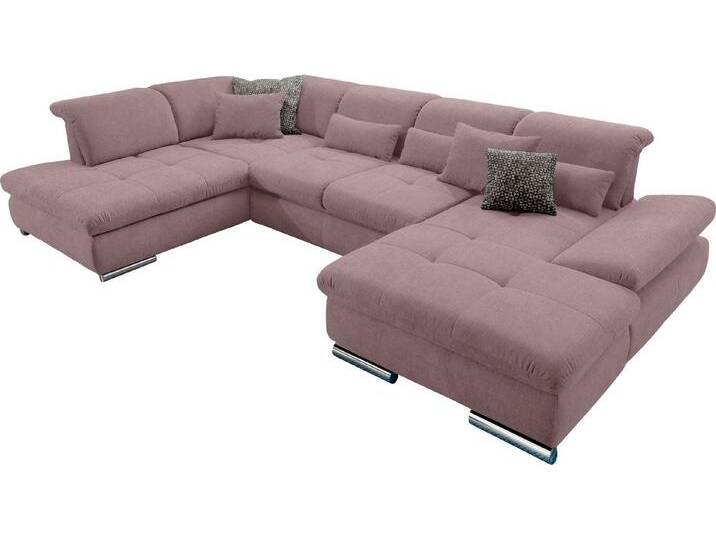 set one by Musterring Wohnlandschaft SO 4100 komfortable Federkernunterfederung, inkl. Kopfteilverstellung, U-Form, lila von set-one-by-Musterring