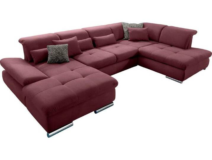 set one by Musterring Wohnlandschaft SO 4100 komfortable Federkernunterfederung, inkl. Kopfteilverstellung, U-Form, rot von set-one-by-Musterring