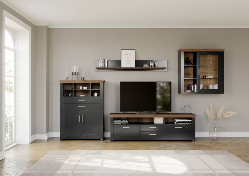 set one by Musterring Wohnwand York, (4-St), Kombination 11, in 3 Farbvarianten, Gesamtbreite 374 cm von set one by Musterring