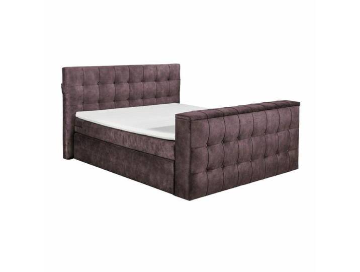 set one by Musterring richmond Boxspringbett 180 x 200 cm inkl. TV-Halterung - Microvelours aubergine , ohne Zusatzausstattung, Modern von set-one-by-Musterring