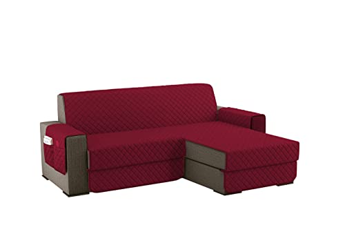 sevi's Sofabezug L Form 200cm, Sesselschoner Wasserdicht Reversibel mit Auflage, Geeignet für alle Sofas - Rotwein von sevi's