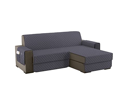 sevi's Sofabezug L Form 200cm Wasserdicht, Sofa überzug Ecksofa Reversibel Kratzfest Fleckenresistent - Sofa Cover für Katzen und Hunden - Dunkelgrau von sevi's