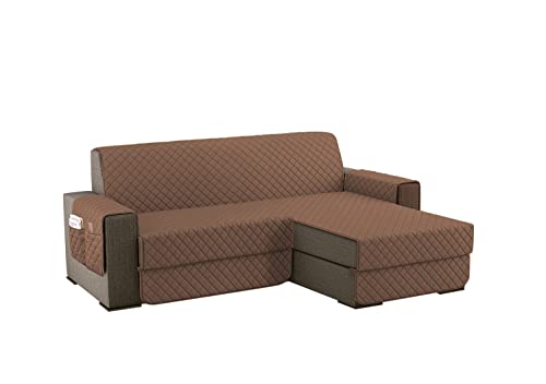 sevi's Sofabezug L Form 200cm Wasserdicht, Sofa überzug Ecksofa Reversibel Kratzfest Fleckenresistent - Sofa Cover für Katzen und Hunden - Hellbraun von sevi's